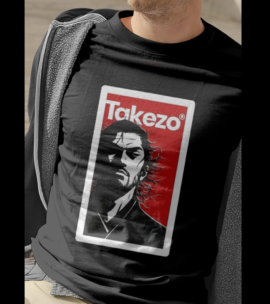 Takezo Shadow Of The Lone Warrior Manga Samurai Art Style T-Shirt