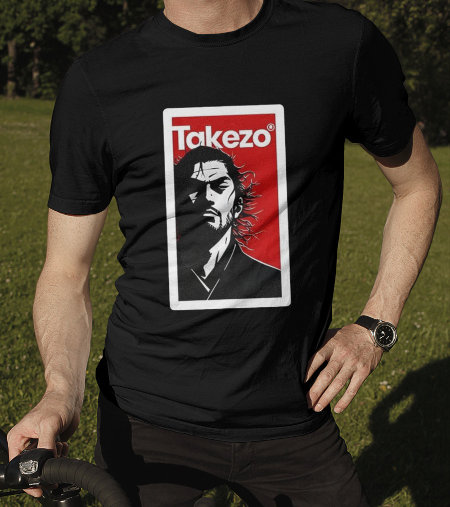 Takezo Shadow Of The Lone Warrior Manga Samurai Art Style T-Shirt