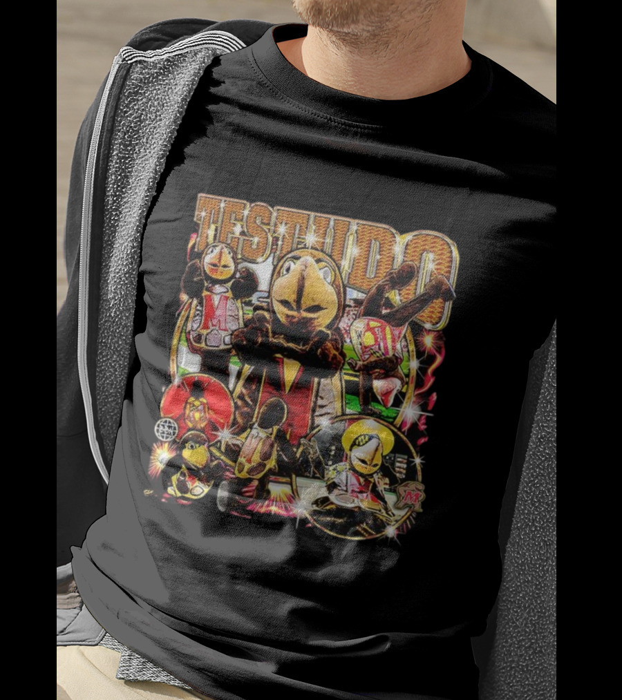Testudo Maryland Terrapins Mascot Vintage Collage T-Shirt