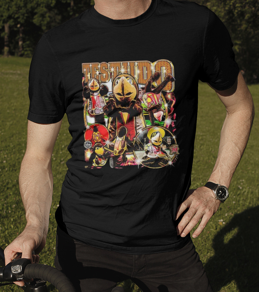 Testudo Maryland Terrapins Mascot Vintage Collage T-Shirt