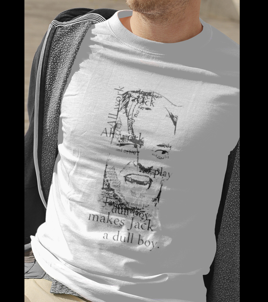 All Work And No Play Makes Jack A Dull Boy Typography Face Iconic Redrum Style T-Shirt