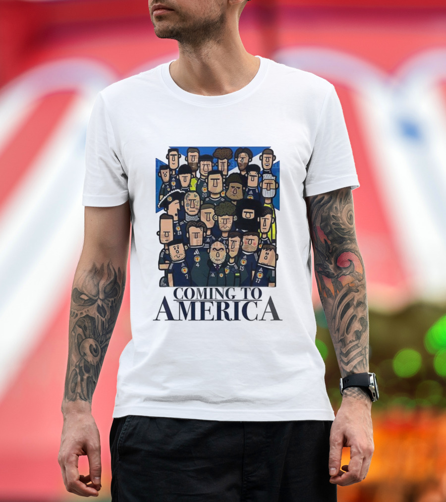Coming To America Cartoon Scotland Soccer Team Characters T-Shirt