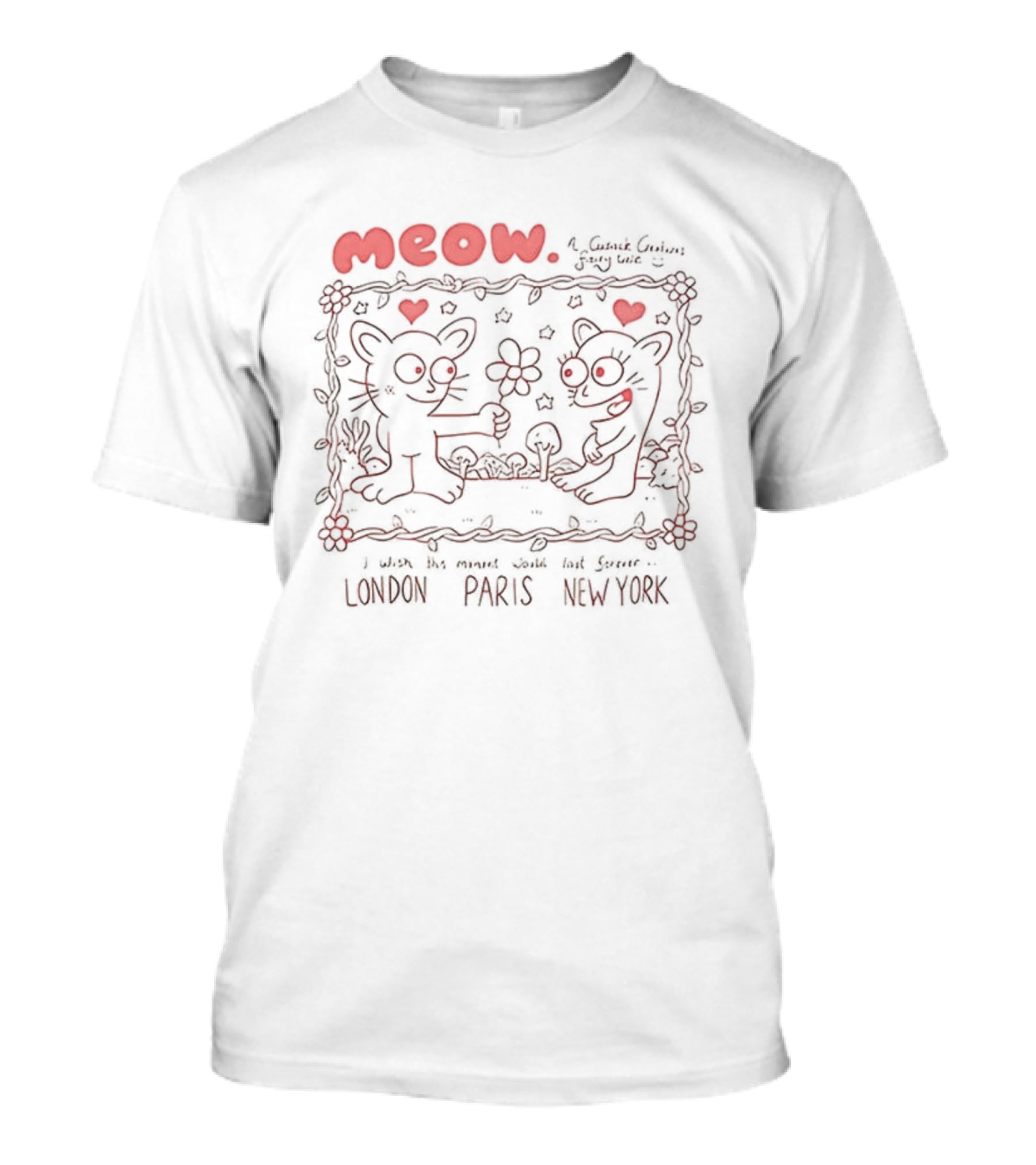 Meow Cats Love London Paris New York Fashion Alexandra Galambova T-Shirt
