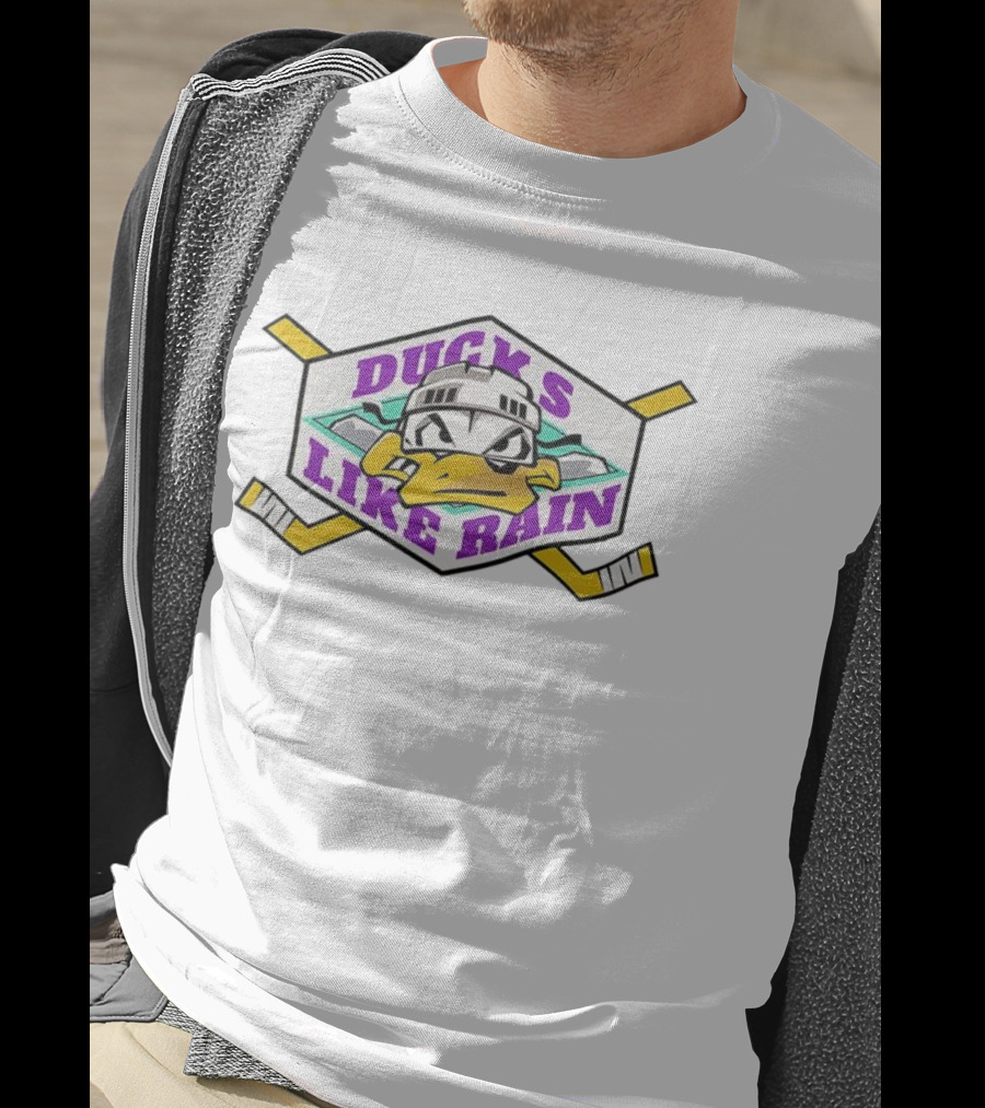 DUCKS LIKE RAIN Hockey Masked Duck Hockey Sticks T-Shirt