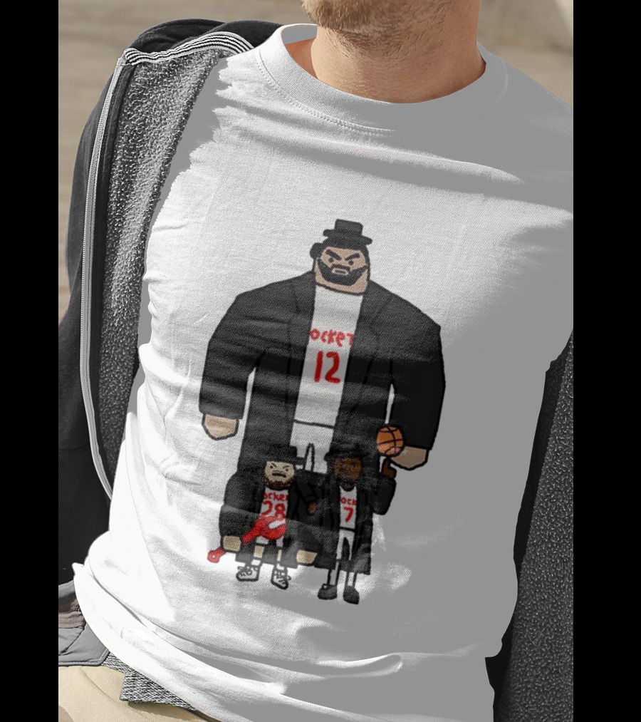 Rockets 12 And 28 Sen-goon Squad Caricature With Basketball T-Shirt