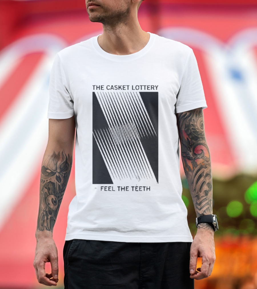 The Casket Lottery Feel The Teeth Tour Striped Graphic Tee T-Shirt