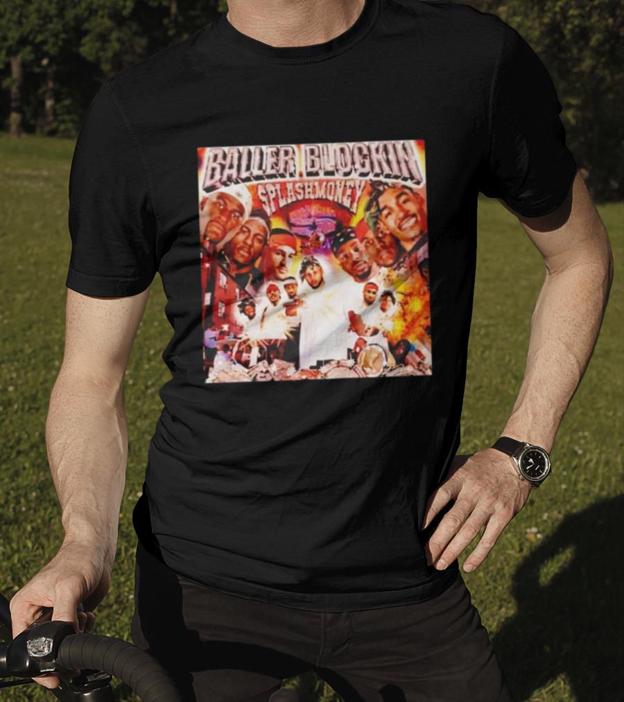 Baller Blockin Splashmoney Hip Hop Collage Street Style Iconic Album Cover T-Shirt