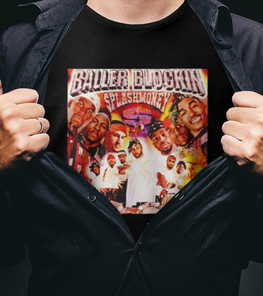Baller Blockin Splashmoney Hip Hop Collage Street Style Iconic Album Cover T-Shirt