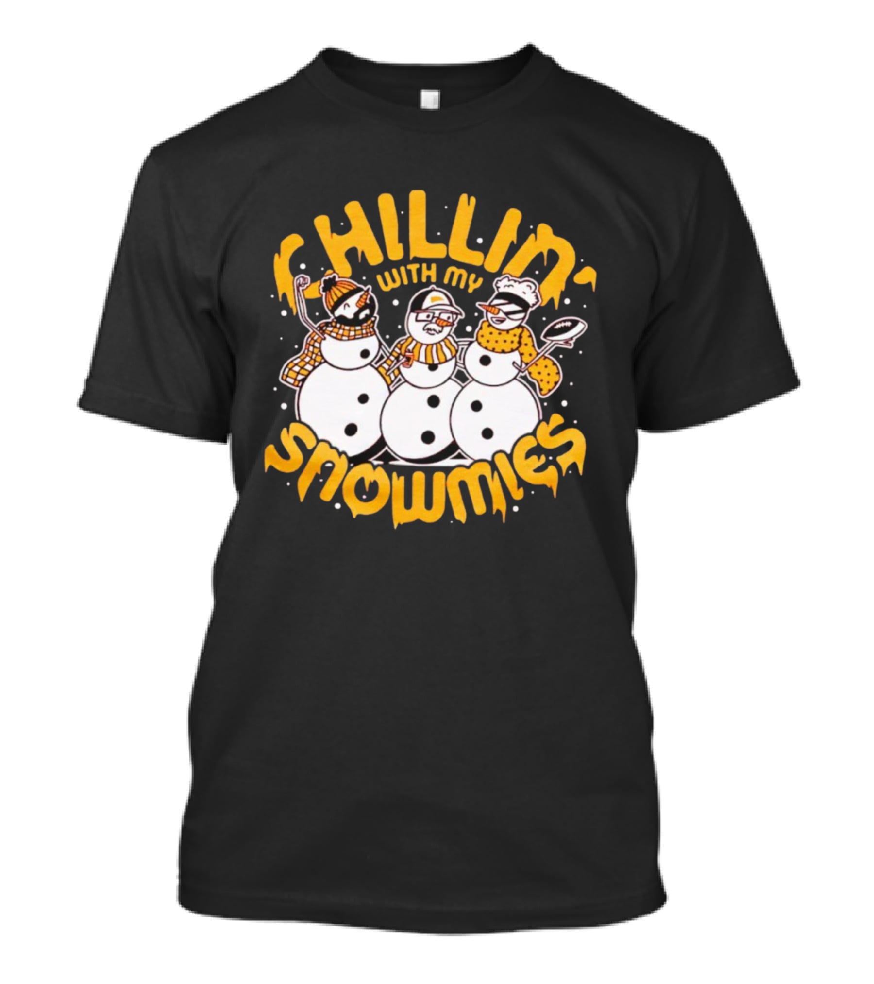 Chillin' With My Snowmies Funny Winter Holiday Snowmen Humor T-Shirt
