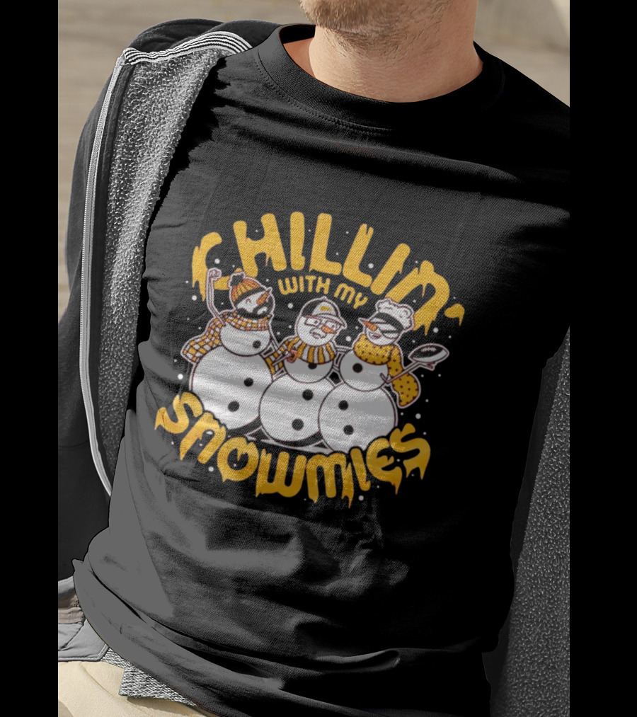 Chillin' With My Snowmies Funny Winter Holiday Snowmen Humor T-Shirt