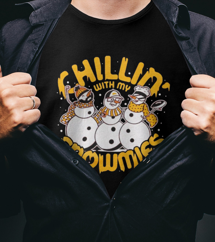 Chillin' With My Snowmies Funny Winter Holiday Snowmen Humor T-Shirt