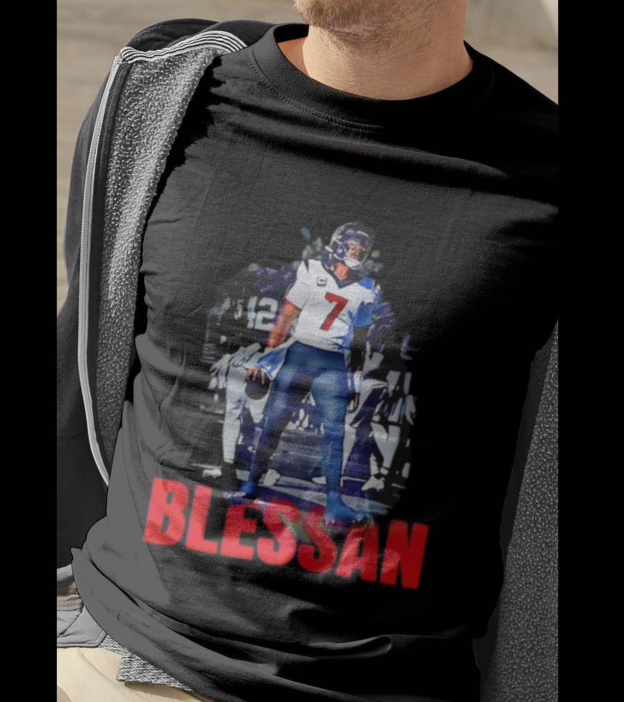 Cj Stroud Blessan Number 7 Houston Texans Football T-Shirt