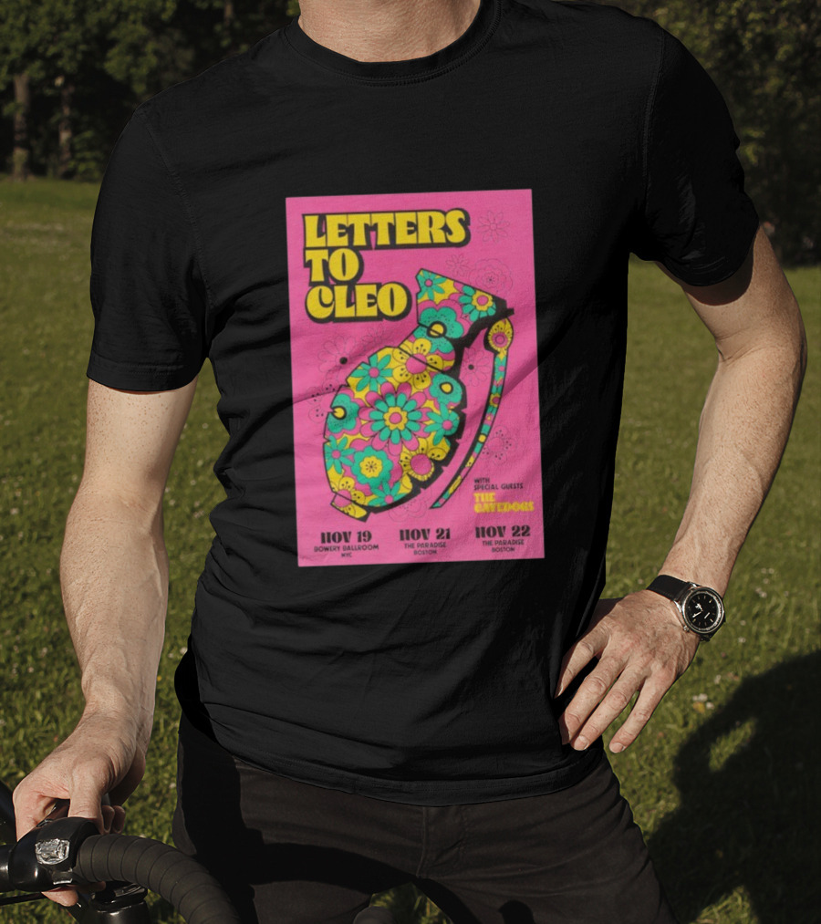 Letters To Cleo Nov 19 2025 Bowery Ballroom New York With The Cavedogs Psychedelic Pop Art T-Shirt