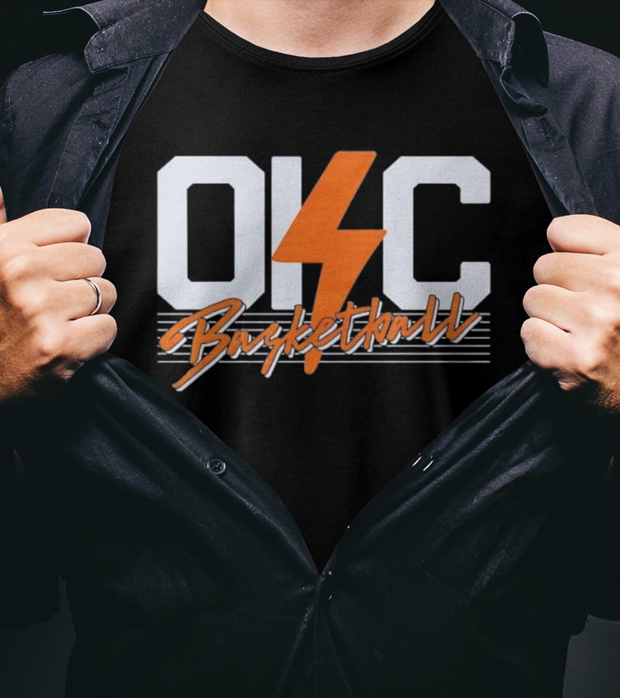 OKC Basketball Lightning Bolt Oklahoma City Thunder T-Shirt