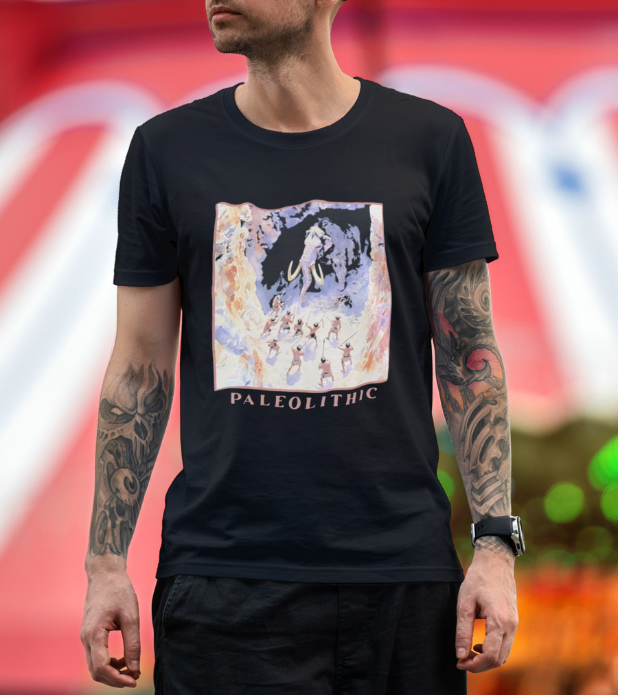 Paleolithic Mammoth Hunters Cave Painting T-Shirt