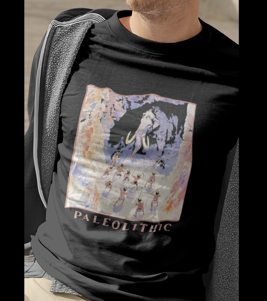 Paleolithic Mammoth Hunters Cave Painting T-Shirt