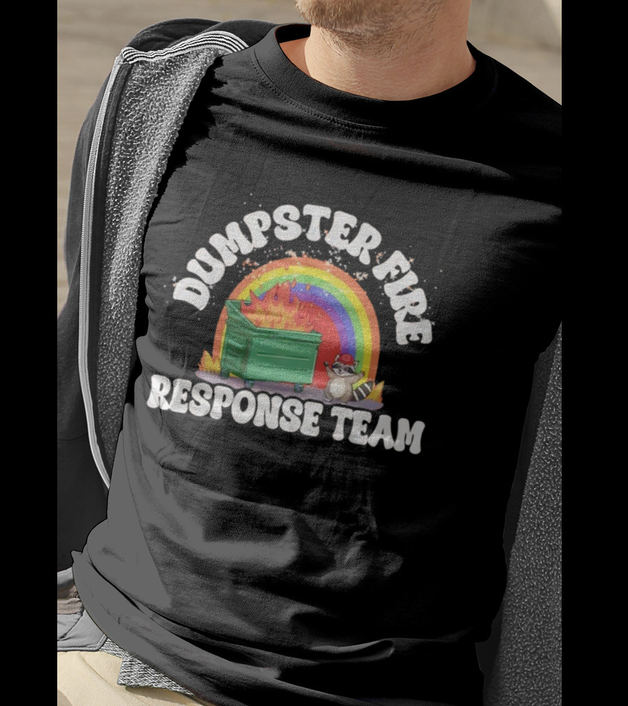 Dumpster Fire Response Team Raccoon Rainbow T-Shirt