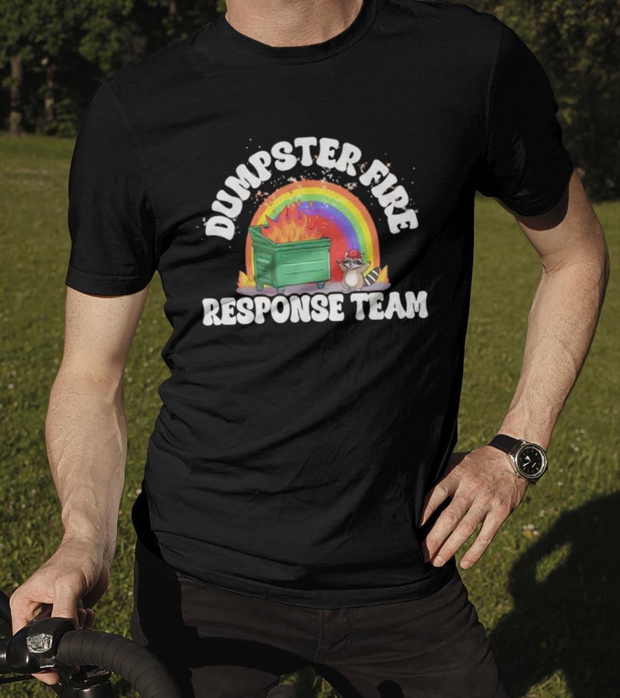 Dumpster Fire Response Team Raccoon Rainbow T-Shirt