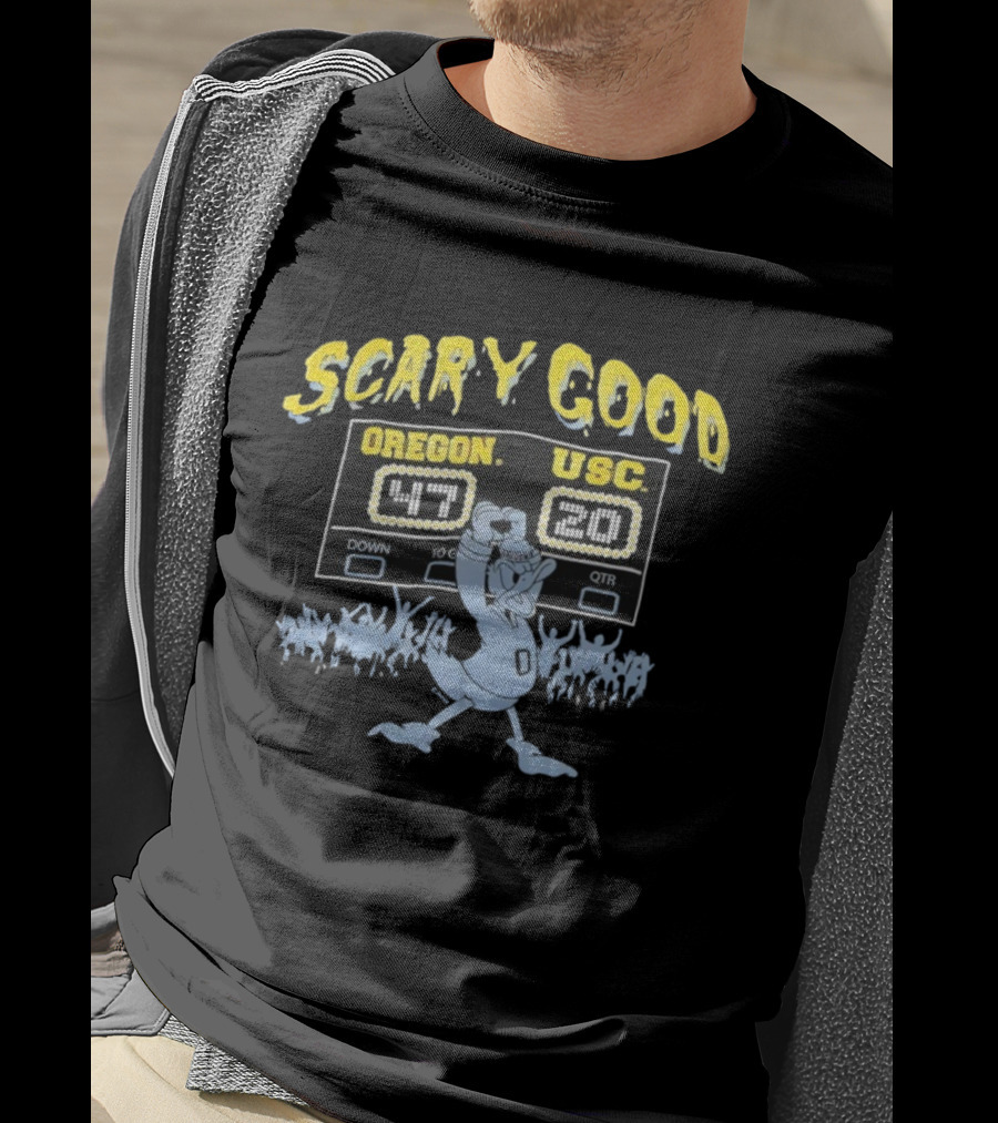 Scary Good Oregon 47 USC 20 Scoreboard Victory Ducks Trojans T-Shirt