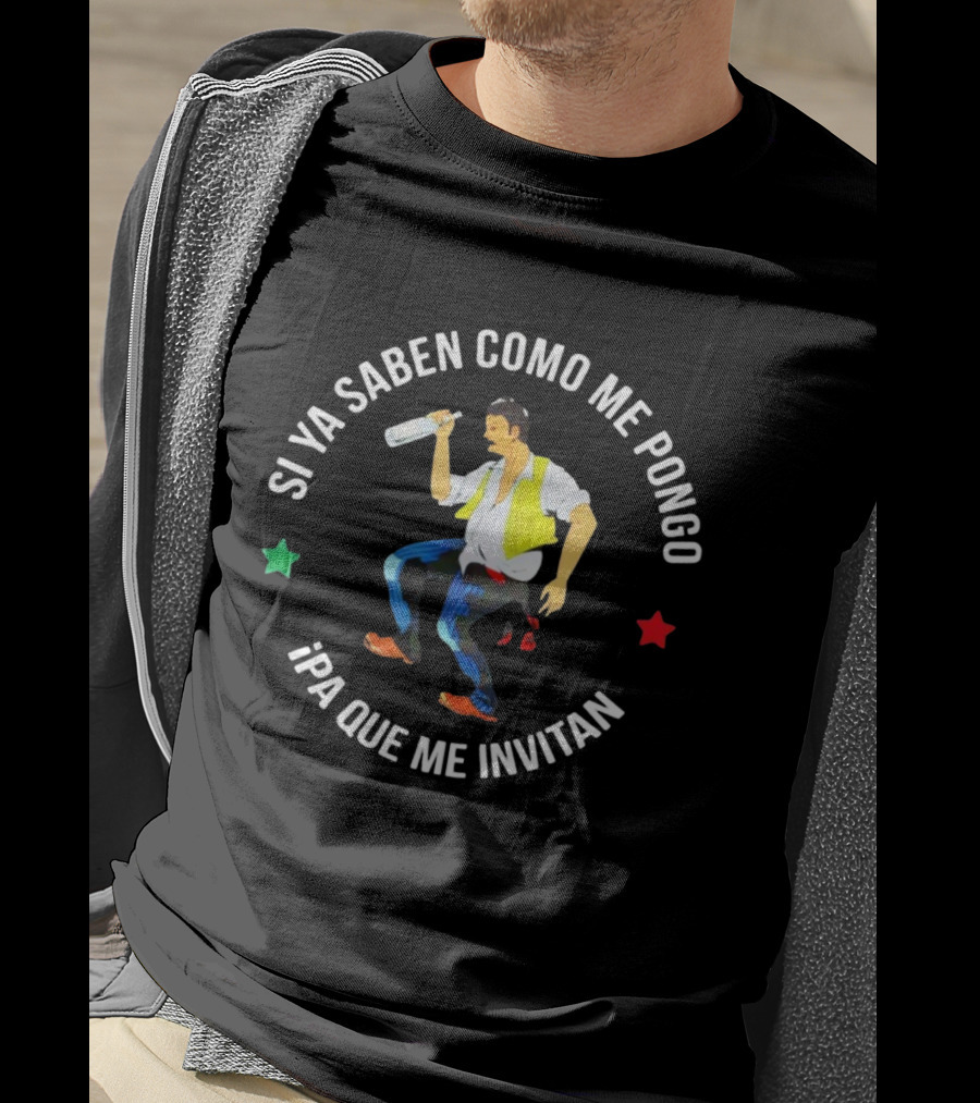 Si Ya Saben Como Me Pongo Ipa Que Me Invitan Hombre Con Botella Y Estrellas T-Shirt