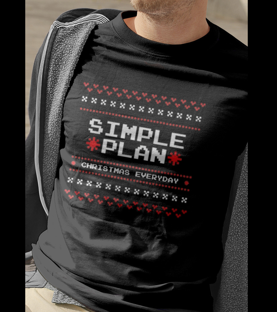 SIMPLE PLAN Christmas Everyday Heart Pattern 2025 T-Shirt