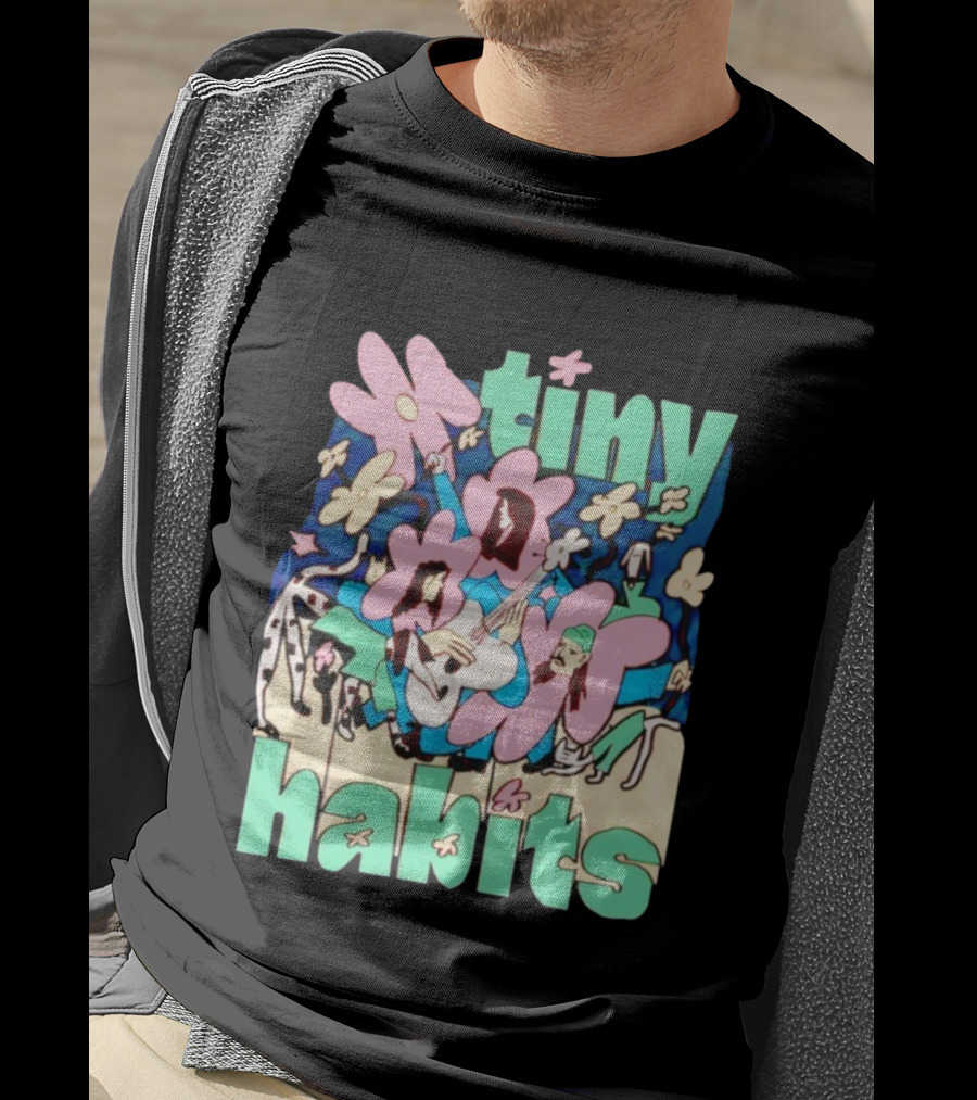 Tiny Habits Flower Guitar Art Tour T-Shirt