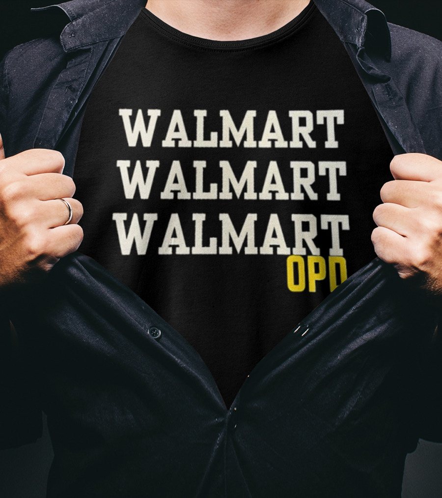 Walmart Walmart Walmart OPD Yellow Text T-Shirt
