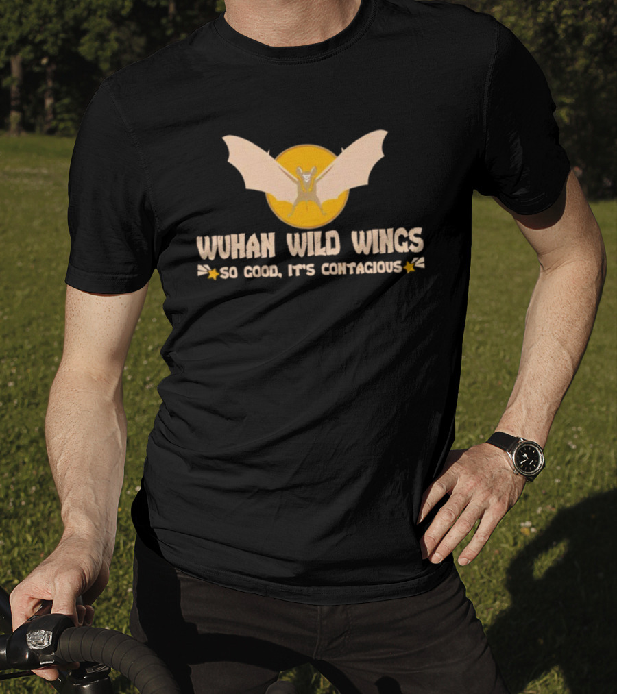Wuhan Wild Wings So Good It’s Contagious Bat Icon Yellow Circle T-Shirt