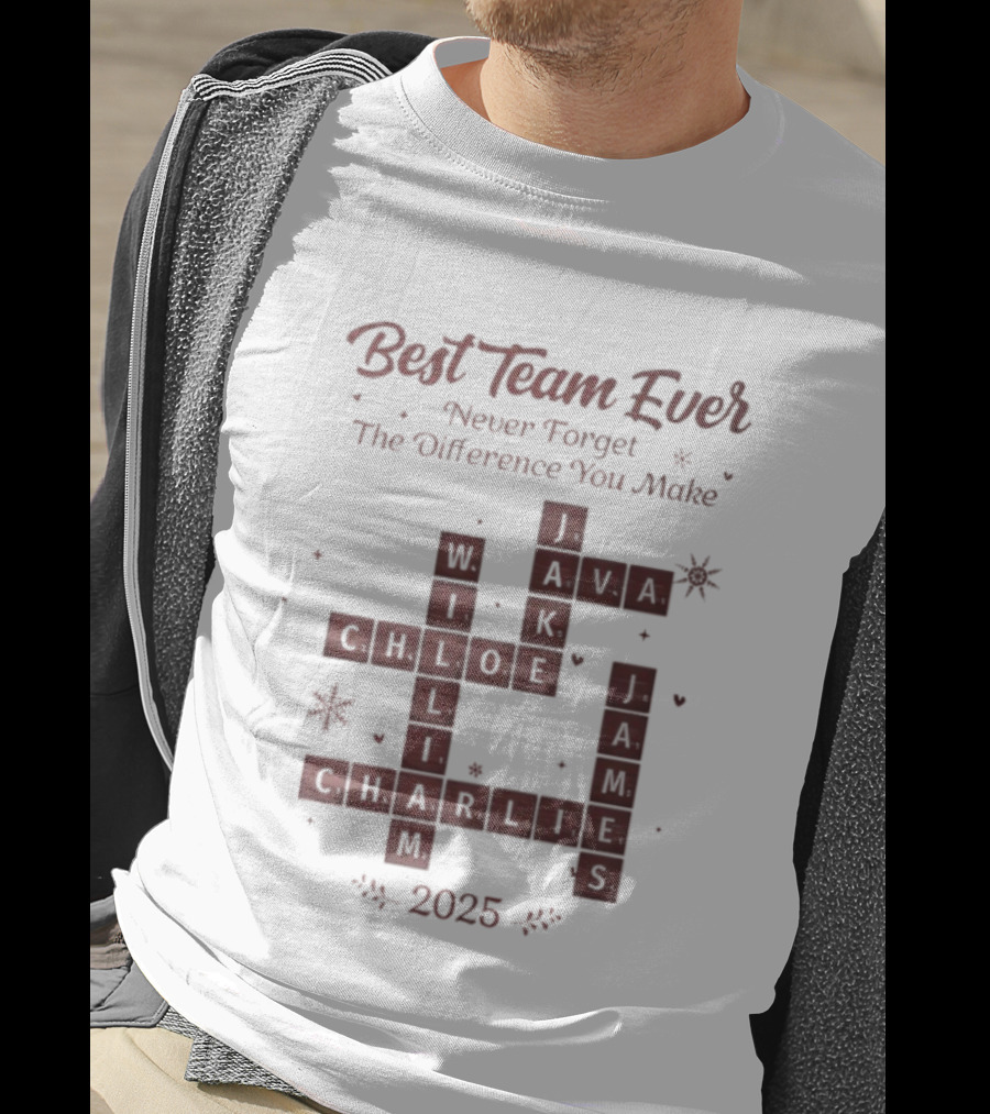 Best Team Ever Never Forget The Difference You Make Scrabble Christmas 2025 T-Shirt