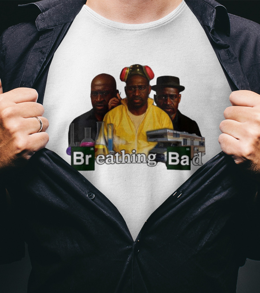 Breathing Bad Yellow Suit Characters Science Beakers RV T-Shirt