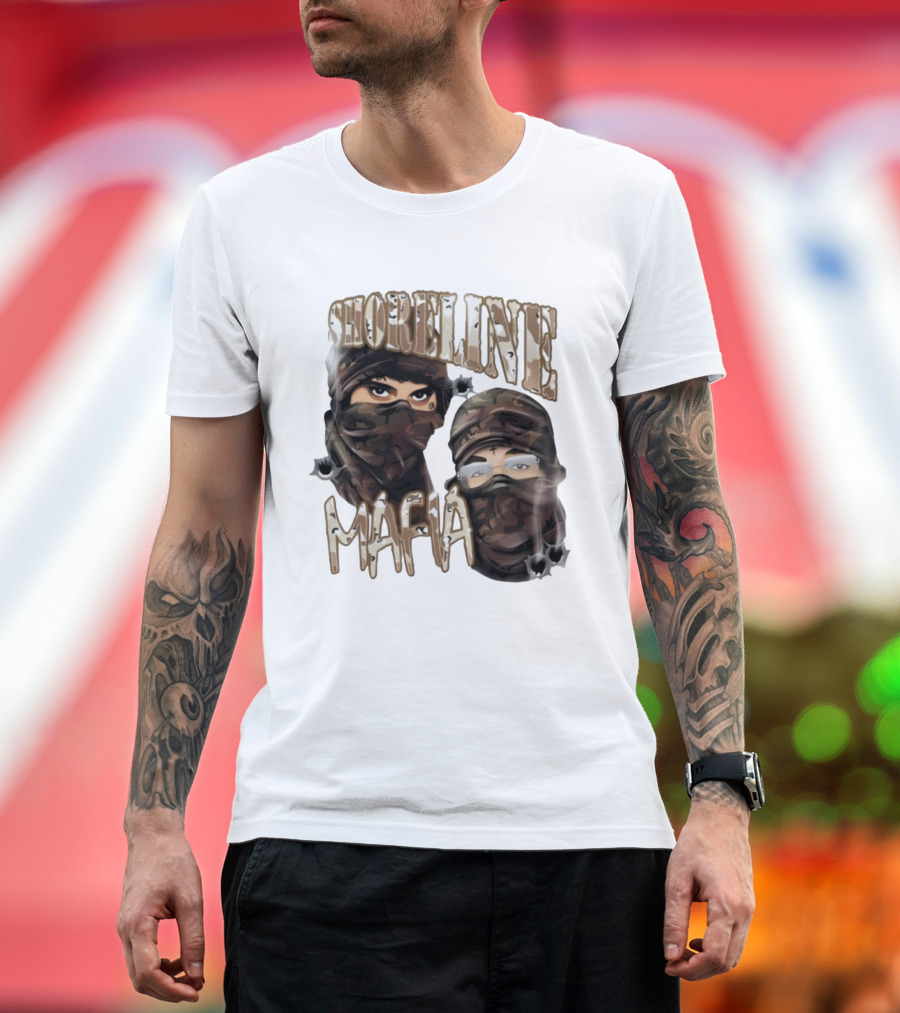 Shoreline Mafia Camo Masked Illustration T-Shirt