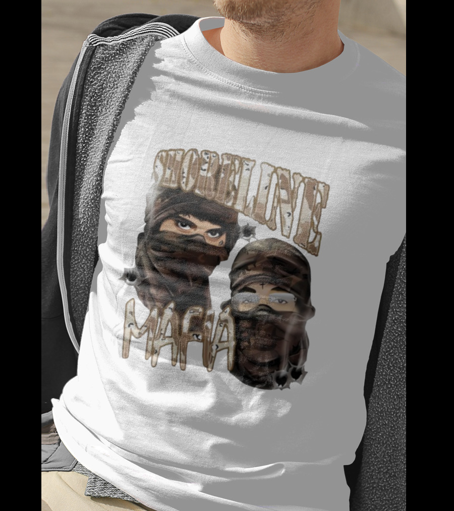 Shoreline Mafia Camo Masked Illustration T-Shirt