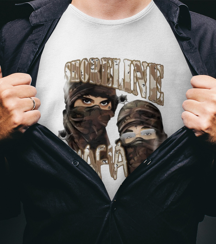 Shoreline Mafia Camo Masked Illustration T-Shirt