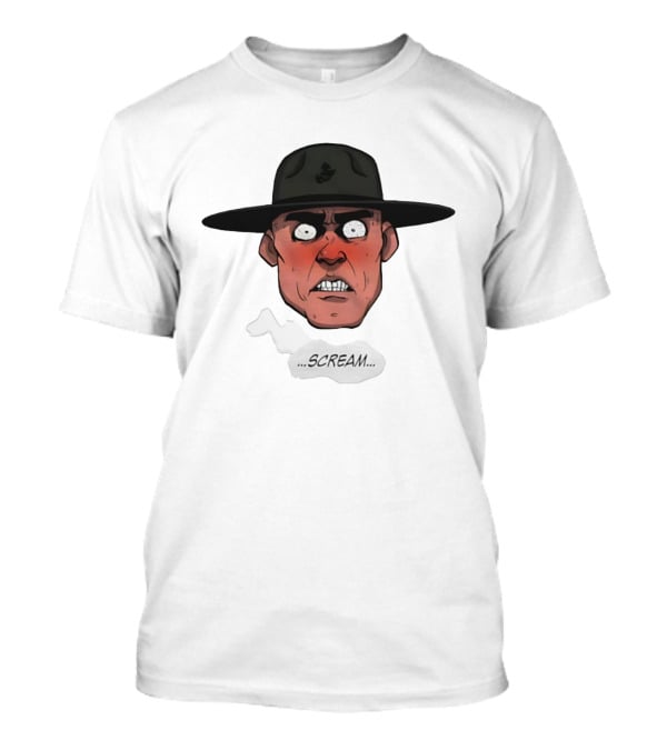 Gunnery Sergeant Hartman Angry Face Iconic Scream T-Shirt