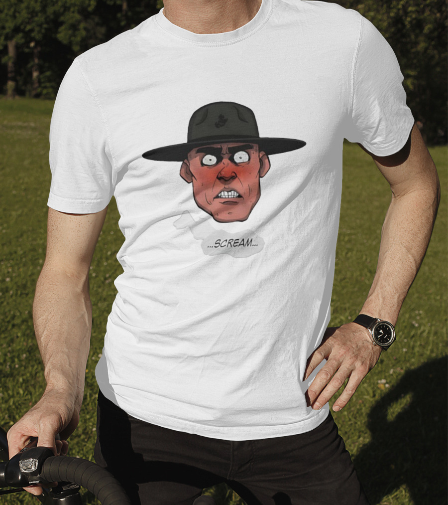 Gunnery Sergeant Hartman Angry Face Iconic Scream T-Shirt