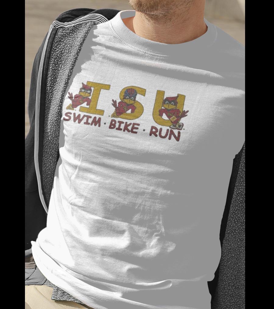 Iowa State Cyclones ISU Swim Bike Run Triathlon Enthusiast T-Shirt