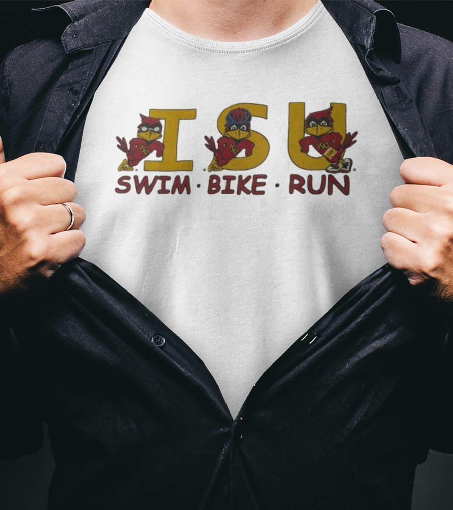 Iowa State Cyclones ISU Swim Bike Run Triathlon Enthusiast T-Shirt