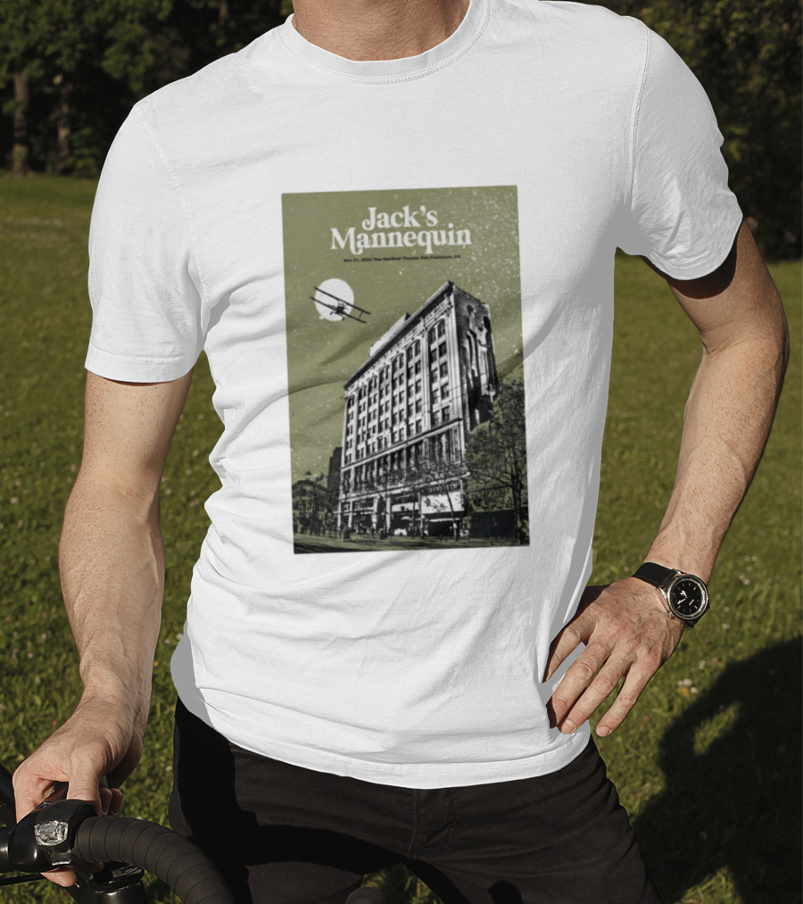 Jack’s Mannequin Nov 21 2025 The Warfield Theatre San Francisco CA Airplane Building T-Shirt