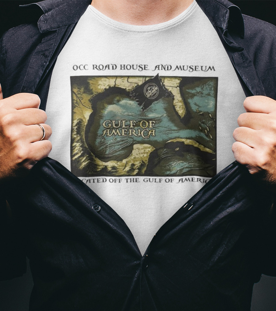 Gulf Of America OCC Road House And Museum Map Design T-Shirt