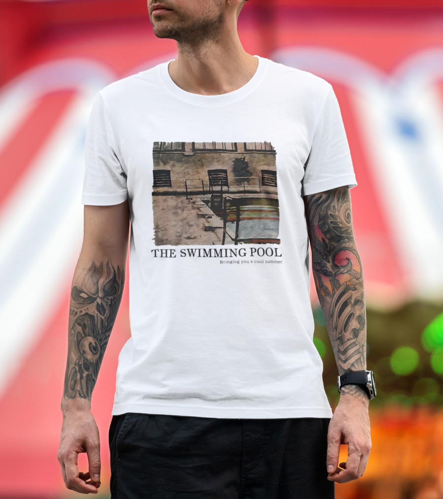 The Swimming Pool Bringing You A Cool Summer Urban Watercolor Art T-Shirt