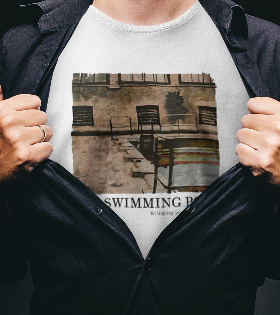 The Swimming Pool Bringing You A Cool Summer Urban Watercolor Art T-Shirt
