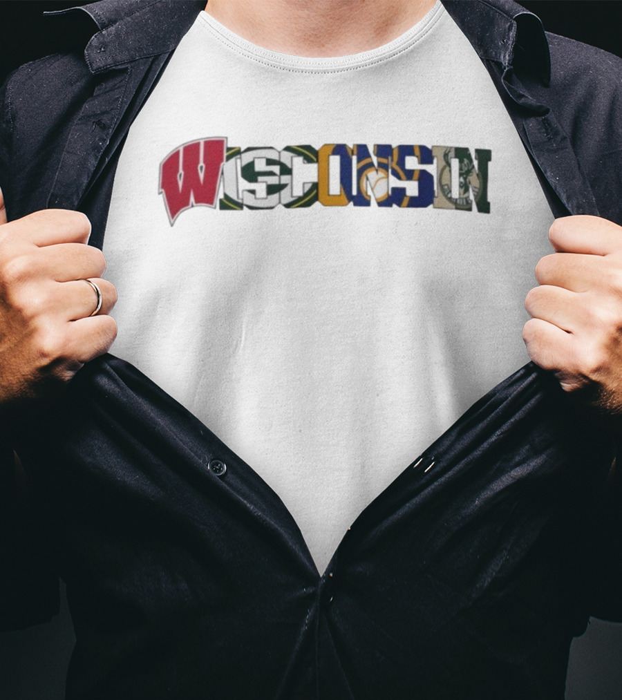 Wisconsin Badgers Packers Brewers Bucks Fan Pride T-Shirt