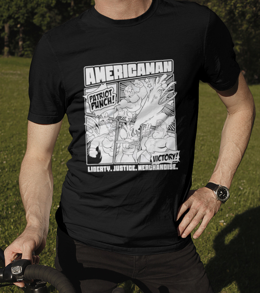 Americaman Patriot Punch Victory Liberty Vs. Injustice T-Shirt