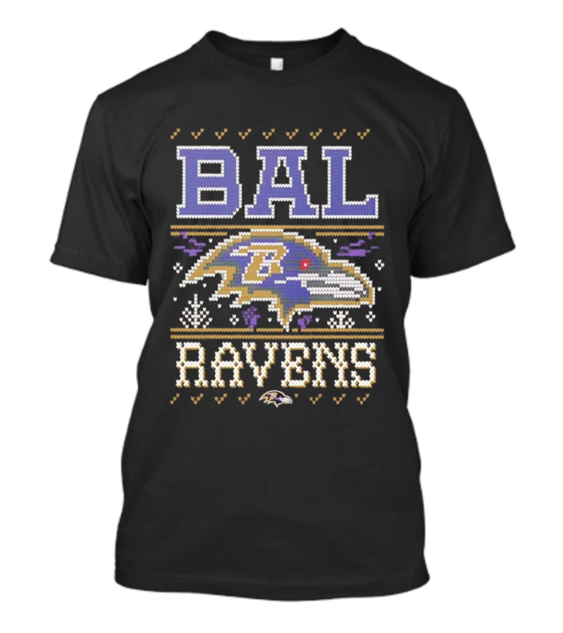 BAL Ravens Holiday Knit Style T-Shirt