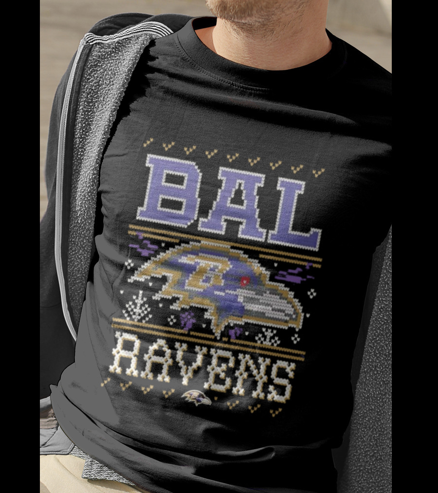 BAL Ravens Holiday Knit Style T-Shirt
