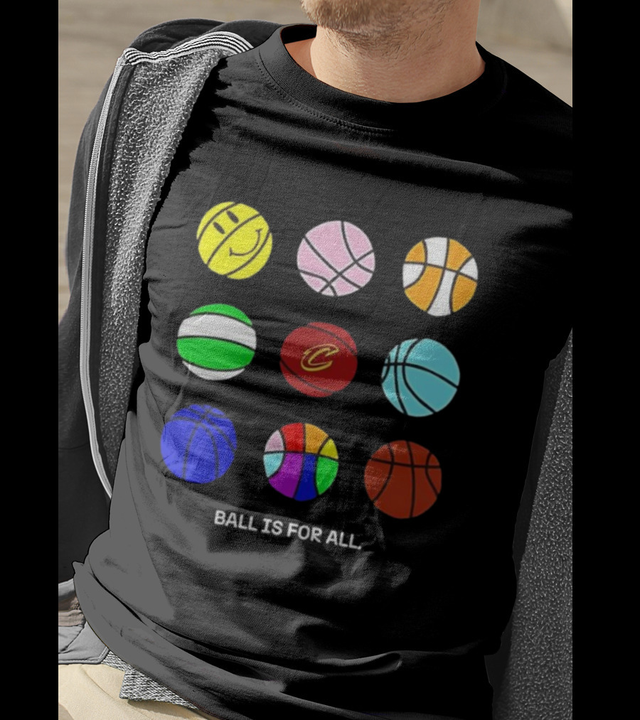 Cleveland Cavaliers Pride Collection Ball Is For All Basketball Diversity T-Shirt