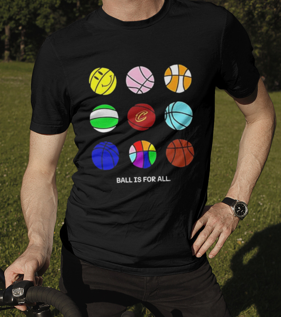 Cleveland Cavaliers Pride Collection Ball Is For All Basketball Diversity T-Shirt