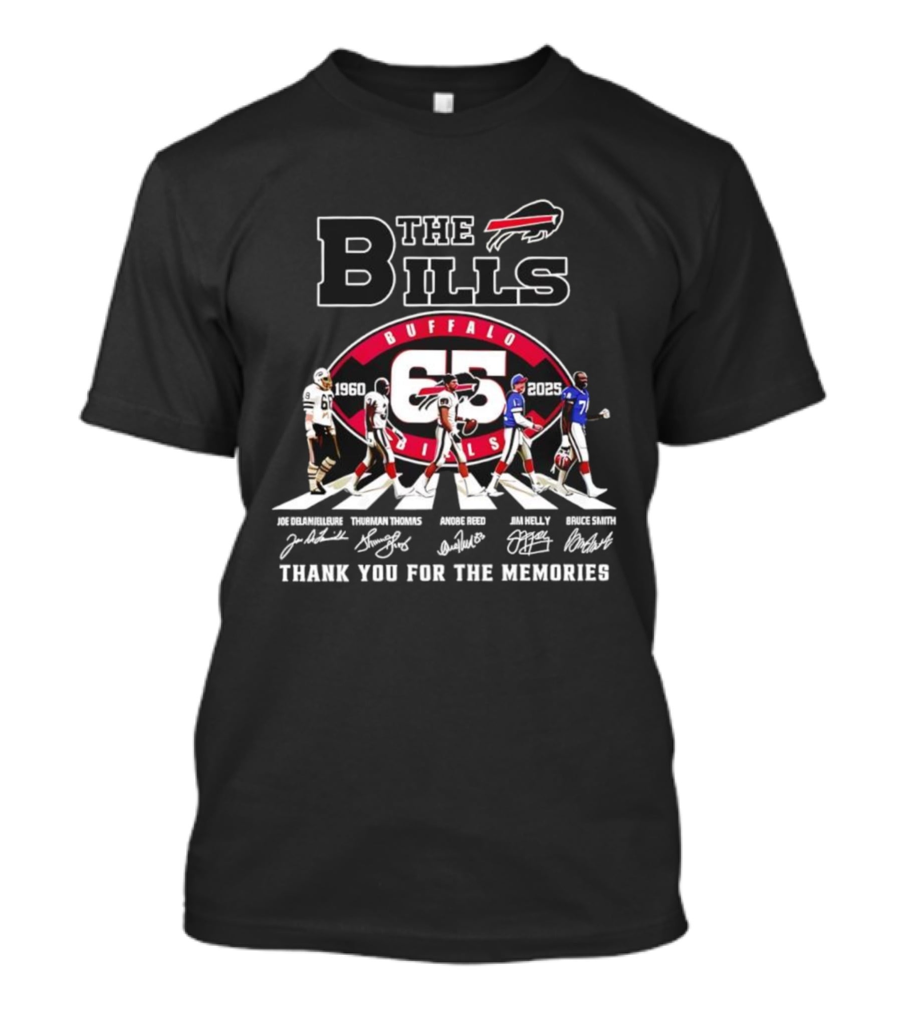 Buffalo Bills 65th Anniversary 1960 2025 Thank You For The Memories NFL Team Celebration T-Shirt