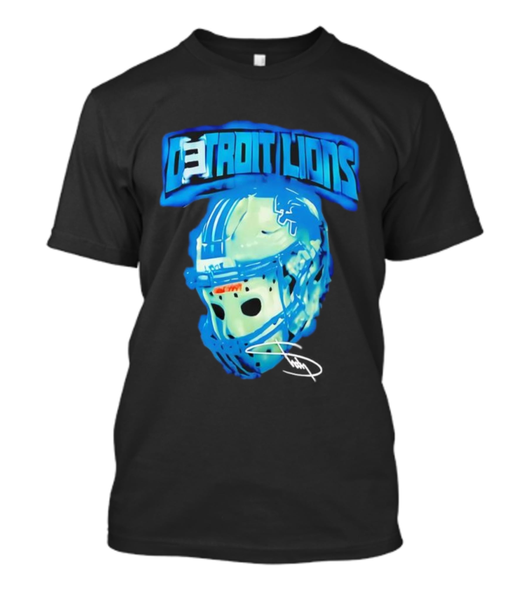 Detroit Lions Drip Helmet Signature Thanksgiving T-Shirt
