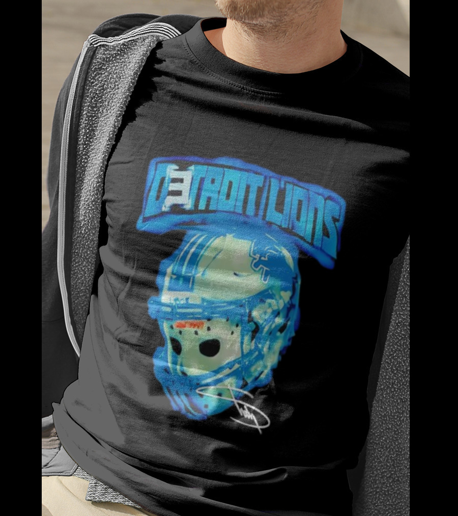 Detroit Lions Drip Helmet Signature Thanksgiving T-Shirt